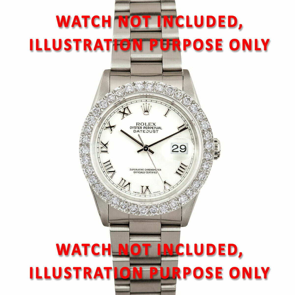 3CT U-SHAPE PRONG BEAD NATURAL DIAMOND BEZEL ROLEX DATEJUST 16220 16234 16250