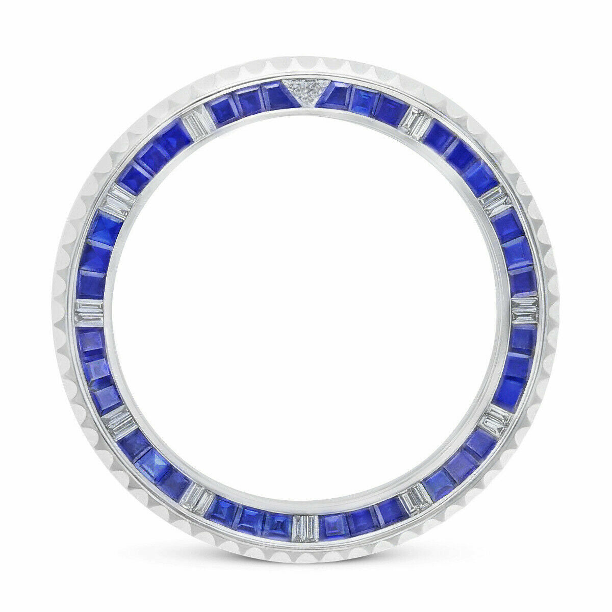 4.50CT SAPPHIRE & NATURAL DIAMOND ALTERNATING FOR ROLEX SUBMARINER 116610 116619