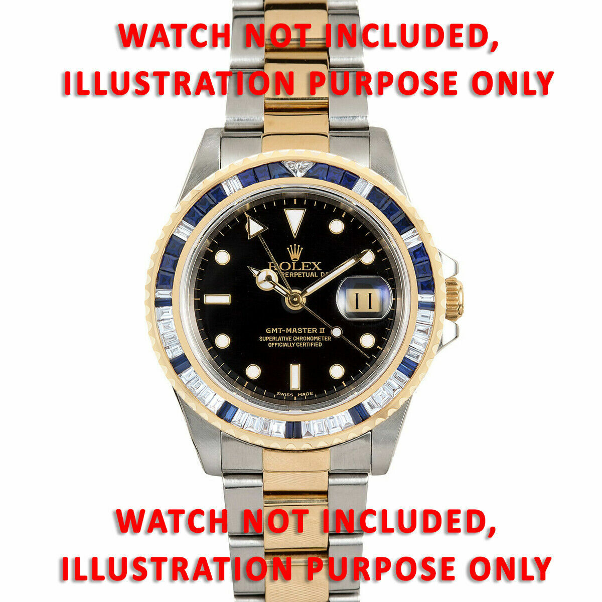 SUBMARINER, GMT MASTER 2 4.50CT SAPPHIRE & DIAMOND BEZEL FOR ROLEX 40MM 18KY