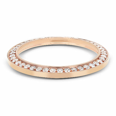 3CT PAVE BEAD SET DIAMOND BEZEL FOR ROLEX DATEJUST 41MM 126301, 126331 18K ROSE