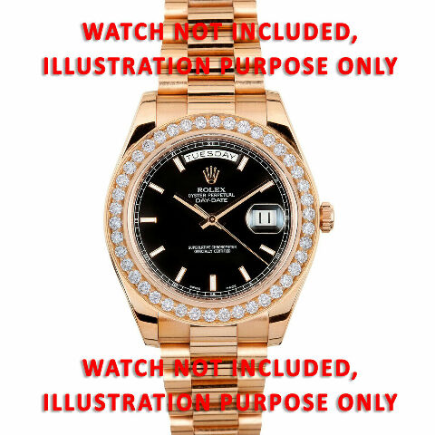 3CT PAVE BEAD SET DIAMOND BEZEL FOR ROLEX DATEJUST 41MM 126301, 126331 18K ROSE