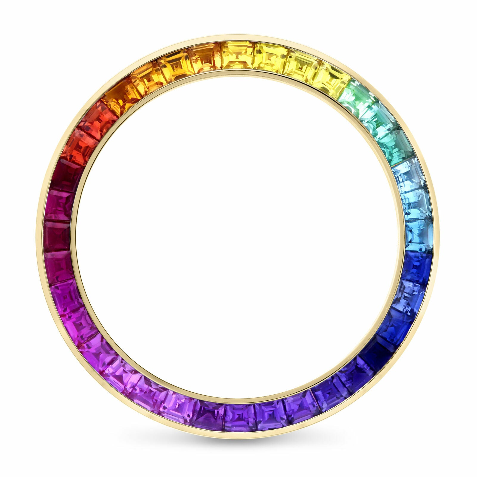3CT SYNTHETIC RAINBOW COLORED BEZEL FOR ROLEX 41MM DATEJUST 126303, 126333