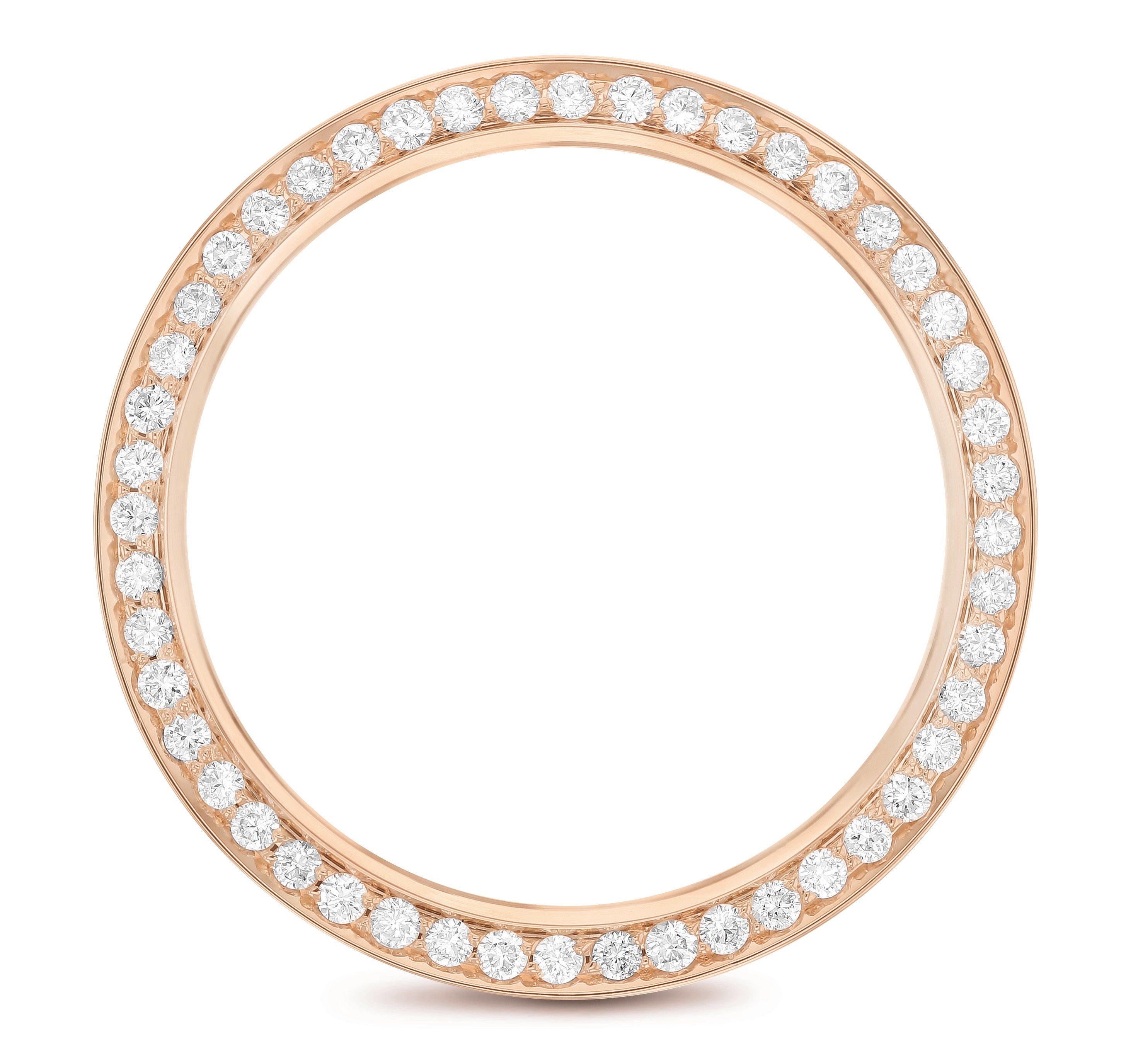 (Z-1524 - RNM)ROSE GOLD 18K MIDSIZE 1CT BEAD SET DIAMOND BEZEL WITH DOUBLE CUT INSIDE FOR ROLEX 31MM