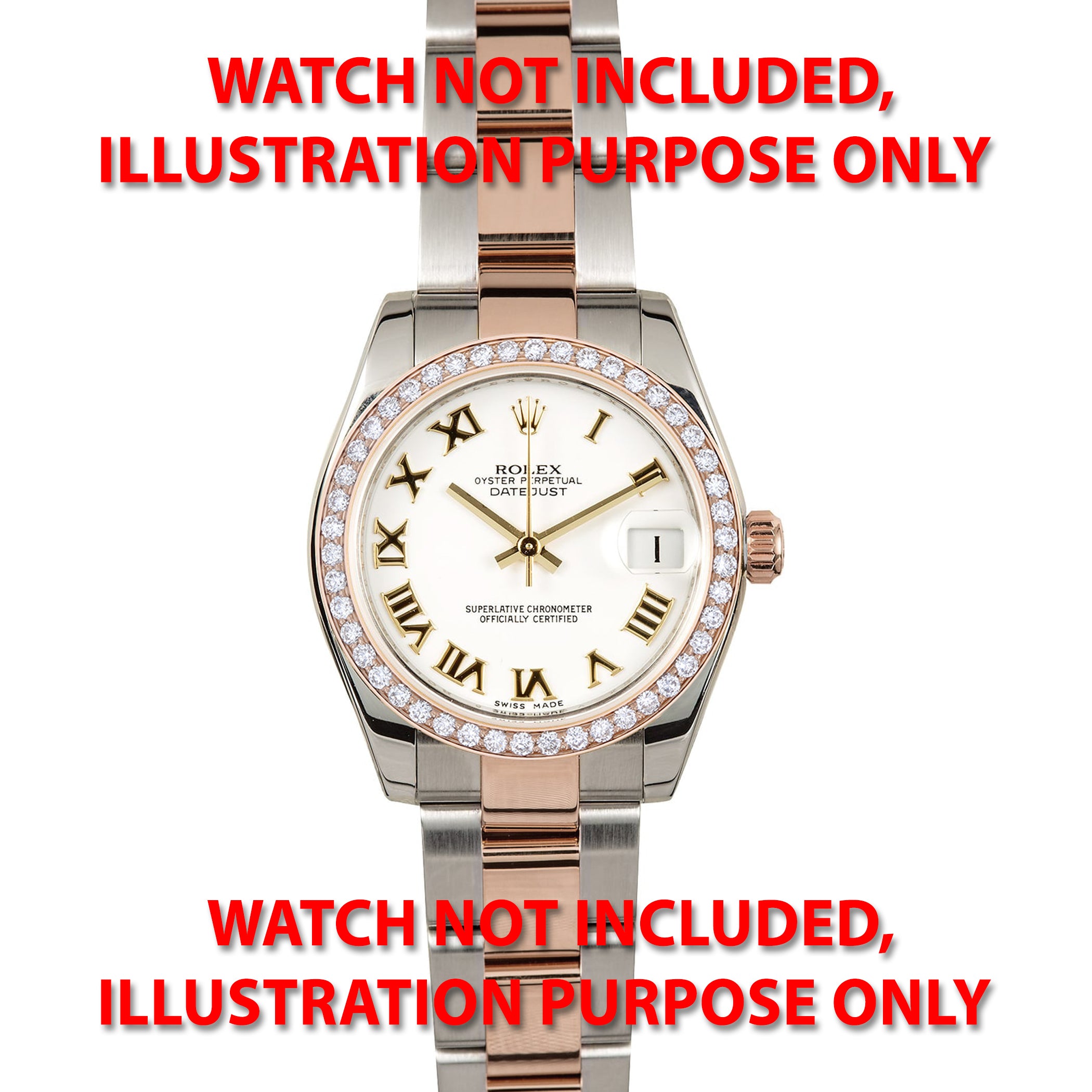 (Z-1524 - RNM)ROSE GOLD 18K MIDSIZE 1CT BEAD SET DIAMOND BEZEL WITH DOUBLE CUT INSIDE FOR ROLEX 31MM