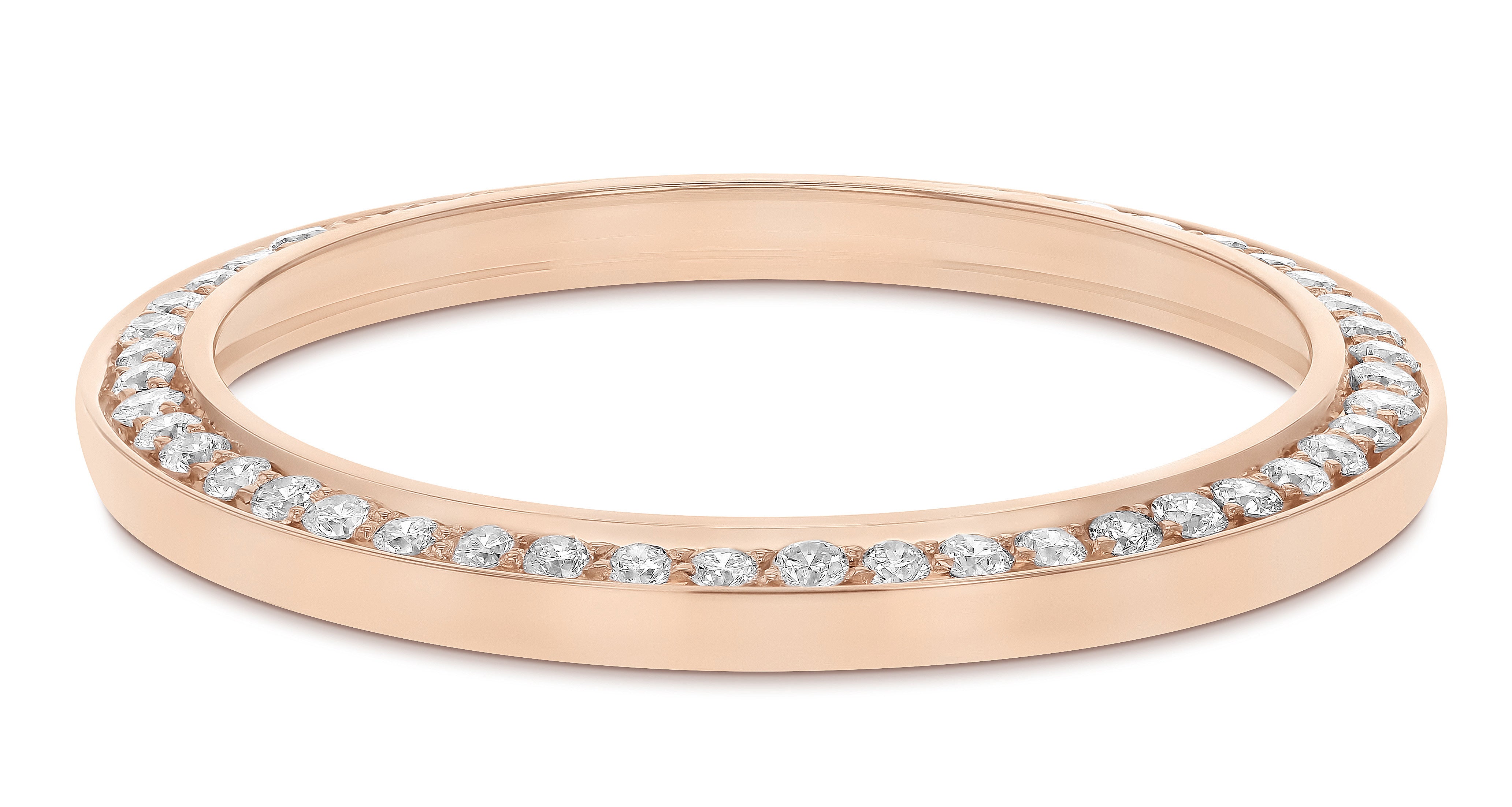 (Z-1524 - RNM)ROSE GOLD 18K MIDSIZE 1CT BEAD SET DIAMOND BEZEL WITH DOUBLE CUT INSIDE FOR ROLEX 31MM