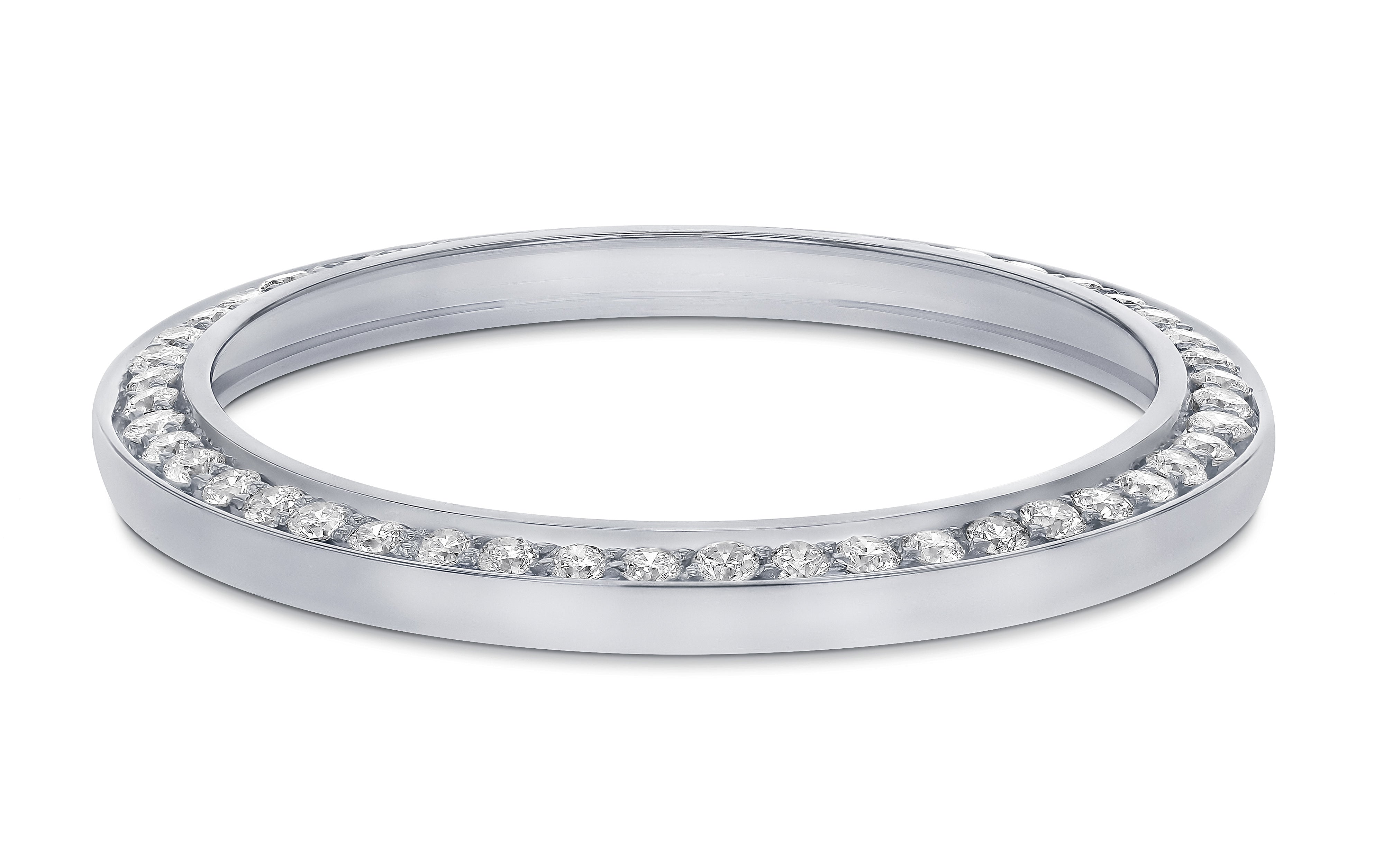 (Z-1524 - WNM)WHITE GOLD MIDSIZE 1CT BEAD SET DIAMOND BEZEL WITH DOUBLE CUT INSIDE FOR ROLEX 31MM 18K WG