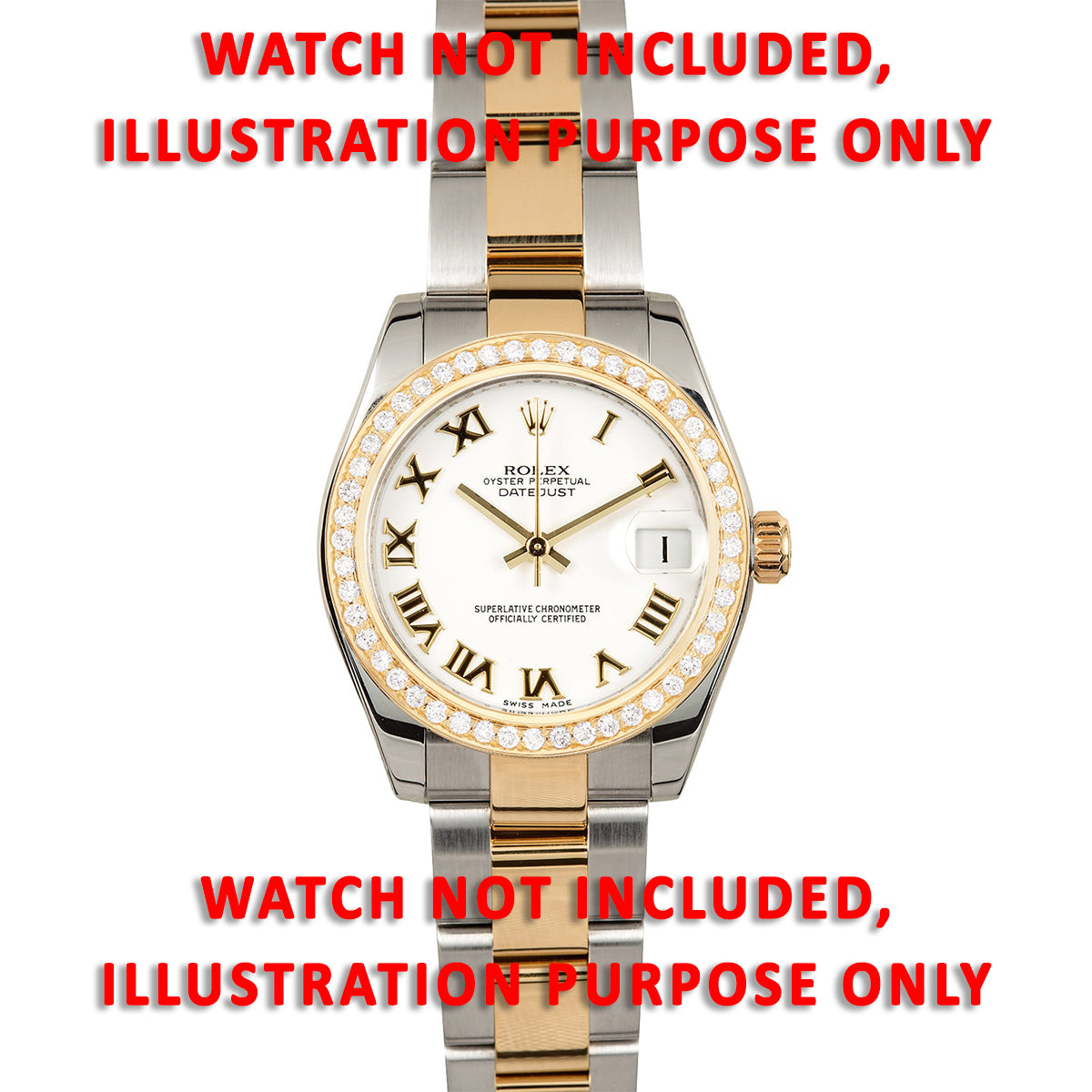 (Z-1524 - YNM)YELLOW GOLD 18K MIDSIZE 1CT BEAD SET DIAMOND BEZEL WITH DOUBLE CUT INSIDE For ROLEX 31MM