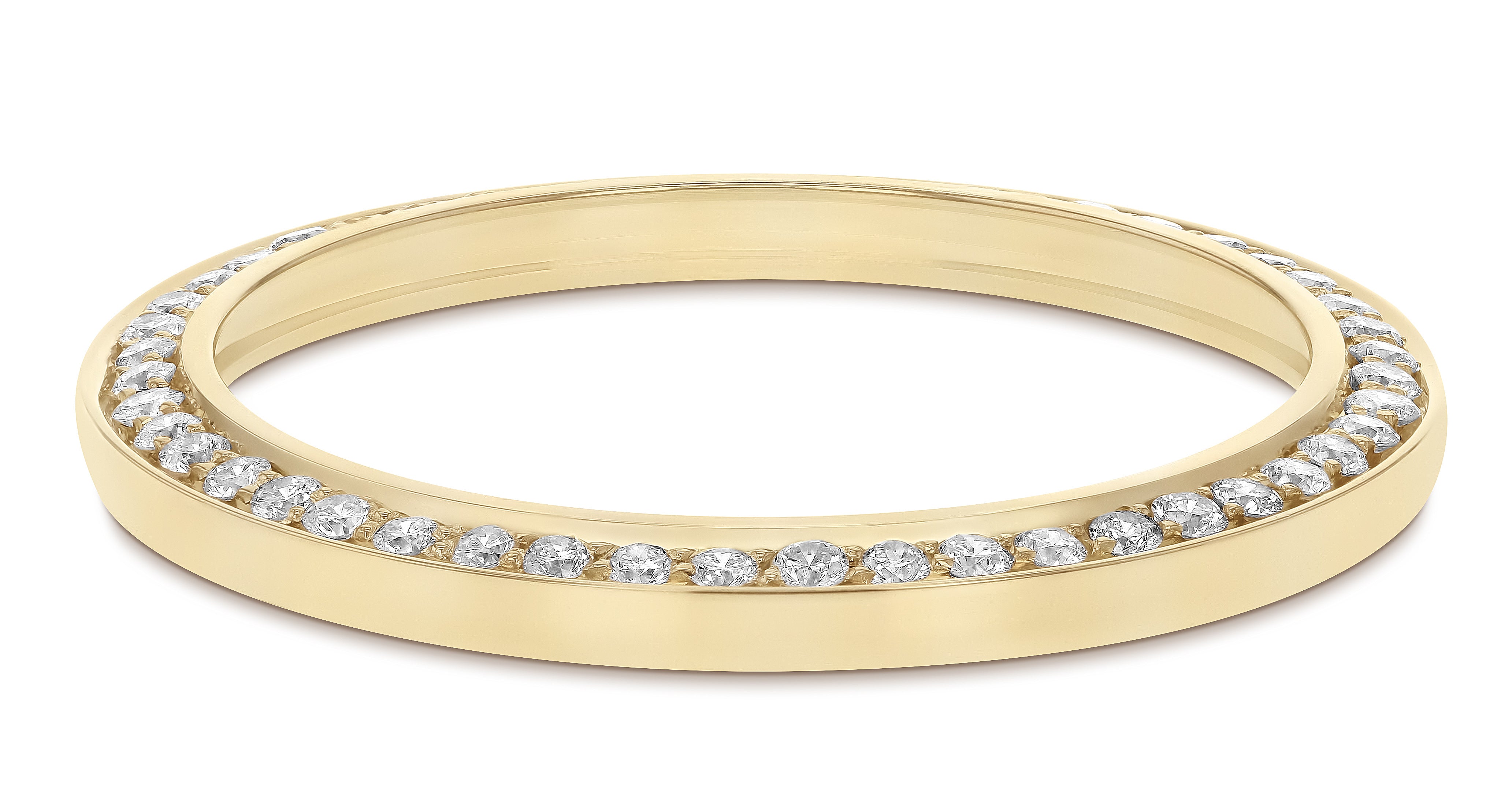 (Z-1524 - YNM)YELLOW GOLD 18K MIDSIZE 1CT BEAD SET DIAMOND BEZEL WITH DOUBLE CUT INSIDE For ROLEX 31MM