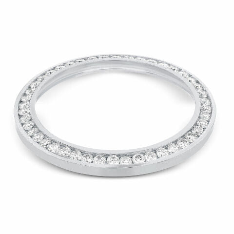 3.15CT CHANNEL DIAMOND BEZEL FOR ROLEX DATEJUST 41MM 126300, 126334 STAINLESS ST