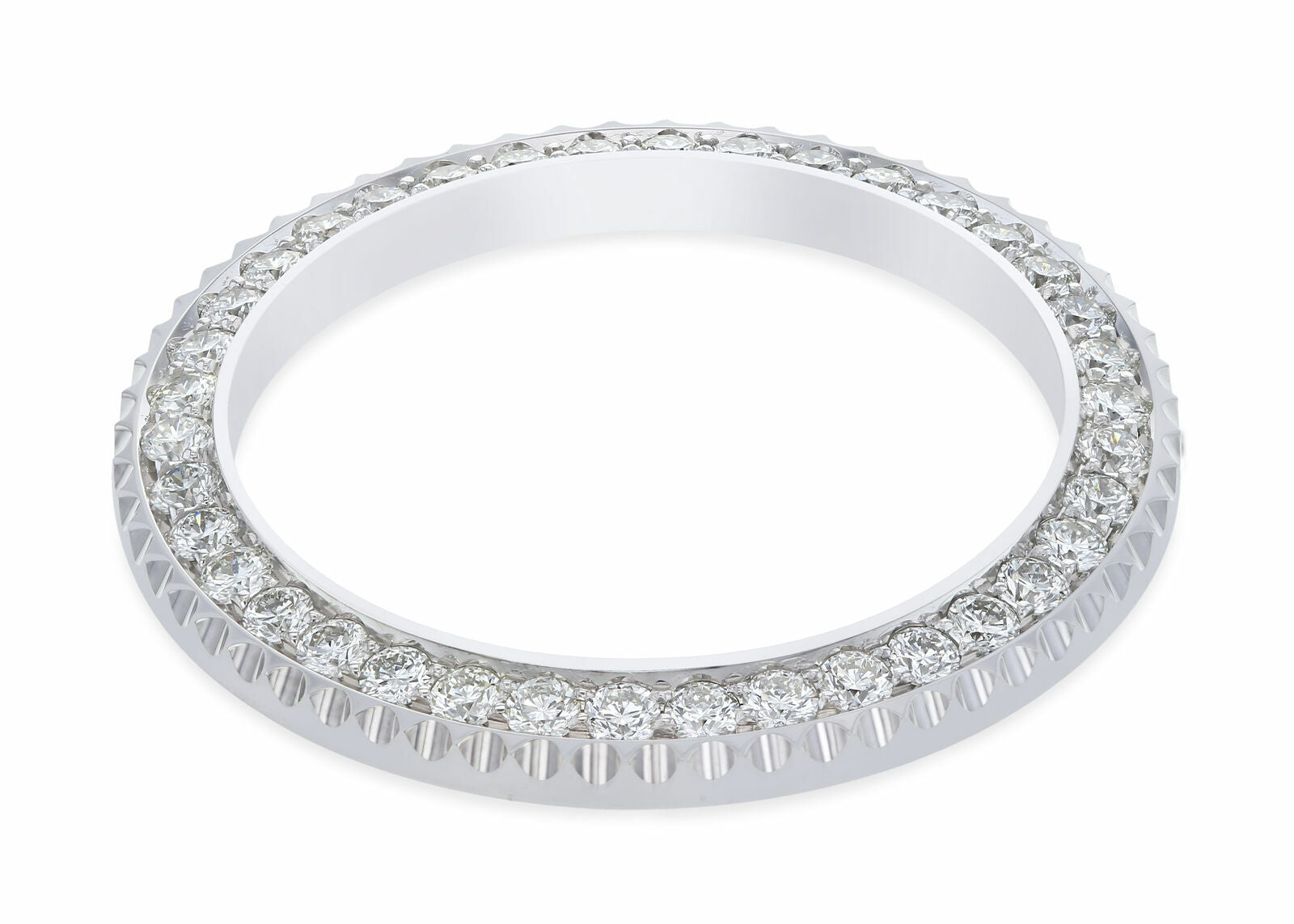 BEAD SET NATURAL DIAMOND BEZEL WITH RIDGES FOR ROLEX SUBMARINER 16610, 16800