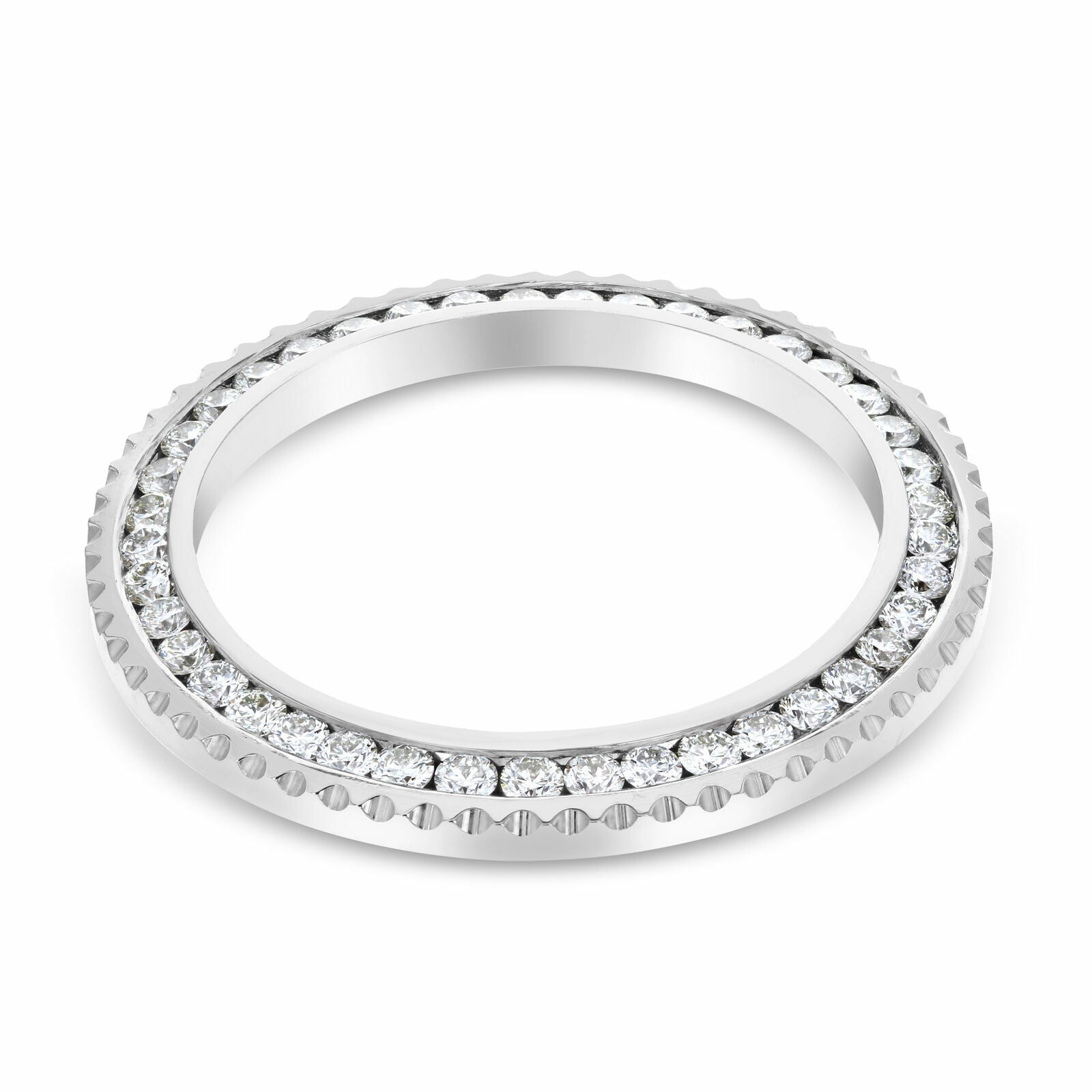 CHANNEL NATURAL DIAMOND BEZEL WITH RIDGES FOR ROLEX SUBMARINER 16610, 16800