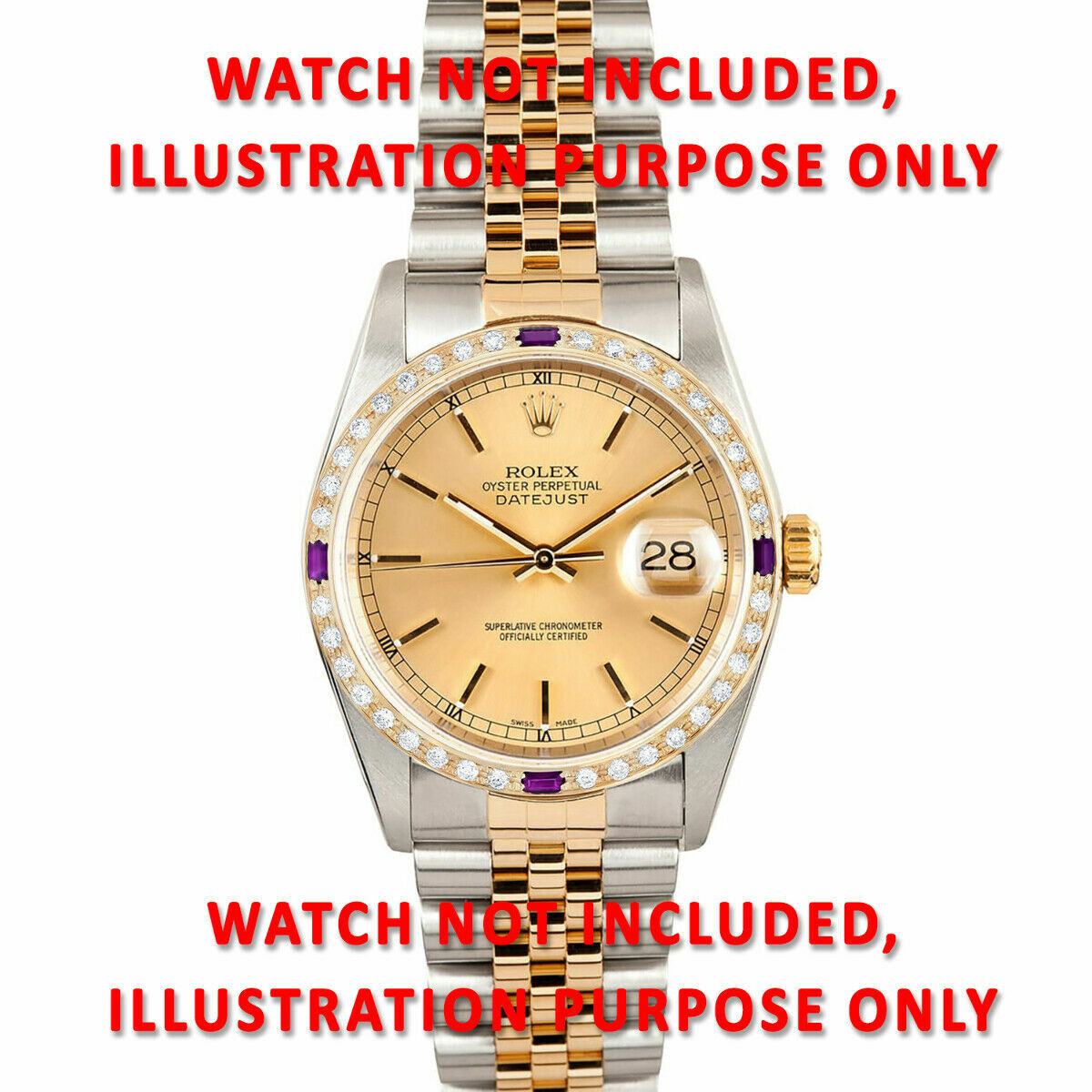 .90CT YELLOW GOLD 14K BEAD NATURAL DIAMOND BEZEL ROLEX DATE 15233 15037 15038