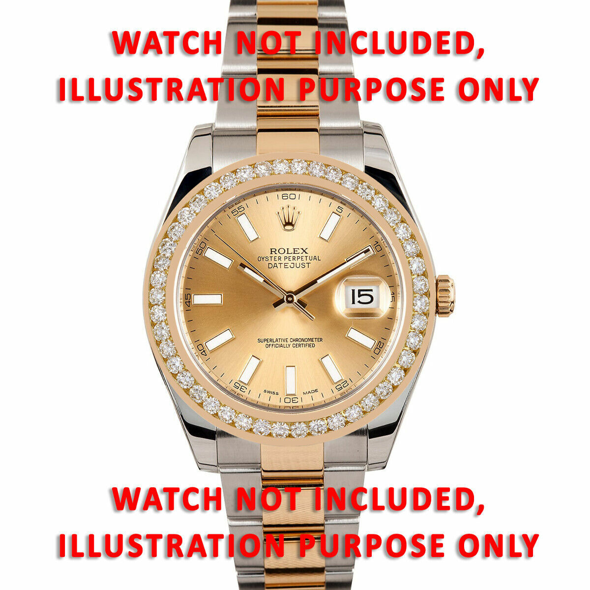 3CT CHANNEL SET 18K YELLOW NATURAL DIAMOND BEZEL FOR ROLEX DATEJUST 41MM 126303