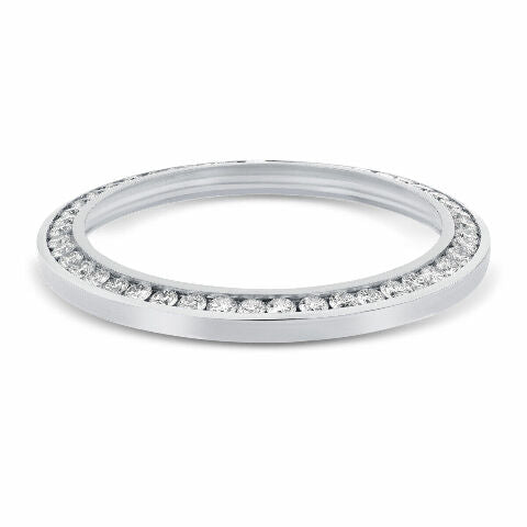 3CT CHANNEL SET 18K WHITE DIAMOND BEZEL FOR ROLEX DATEJUST 41MM 126300, 126334