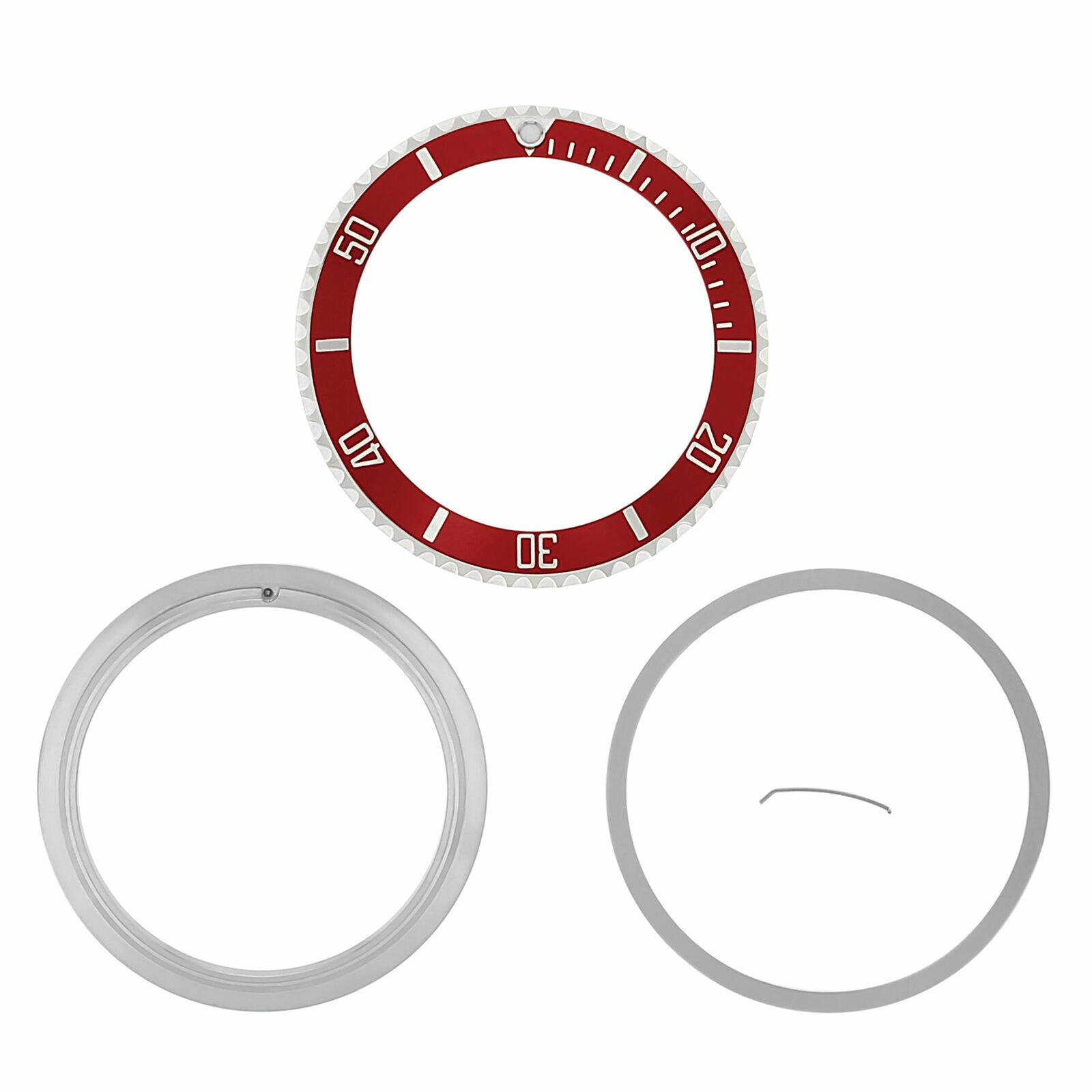 BEZEL,INSERT, RETAINING FOR ROLEX SUBMARINER 16610, 16800 RED COLOR INSERT