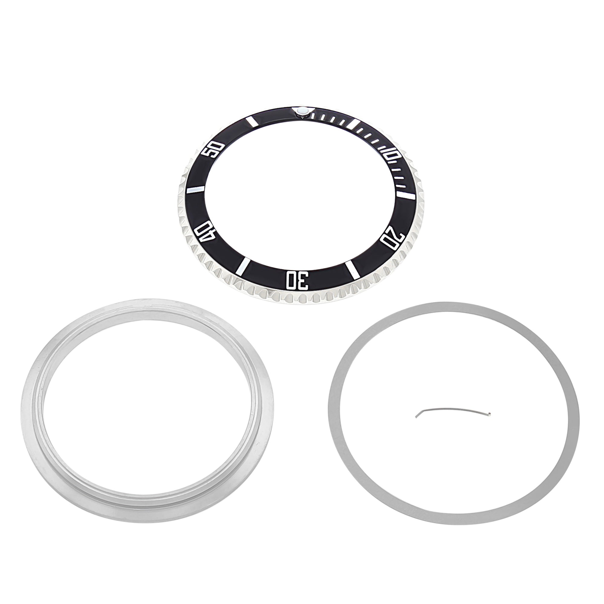 ROTATING BEZEL, INSERT, RETAINING FOR ROLEX SUBMARINER 16610, 16800 BLACK