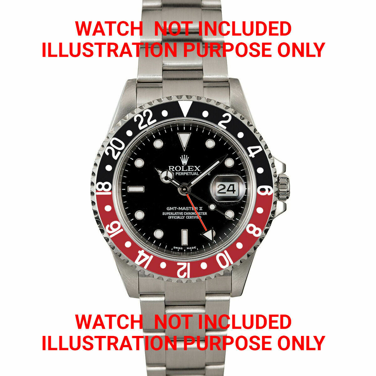BEZEL & INSERT KIT FOR ROLEX GMT MASTER 2 16700, 16710, 16760 BLACK/RED COKE