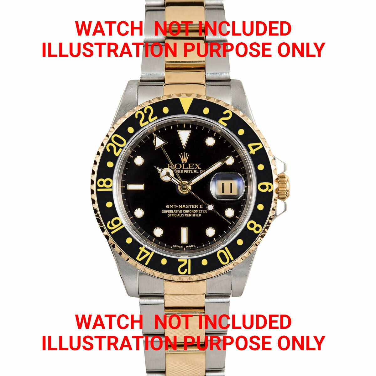 BEZEL & INSERT ROTATING BEZEL FOR ROLEX GMT 18K GOLD 16718. 16713 BLACK GOLD