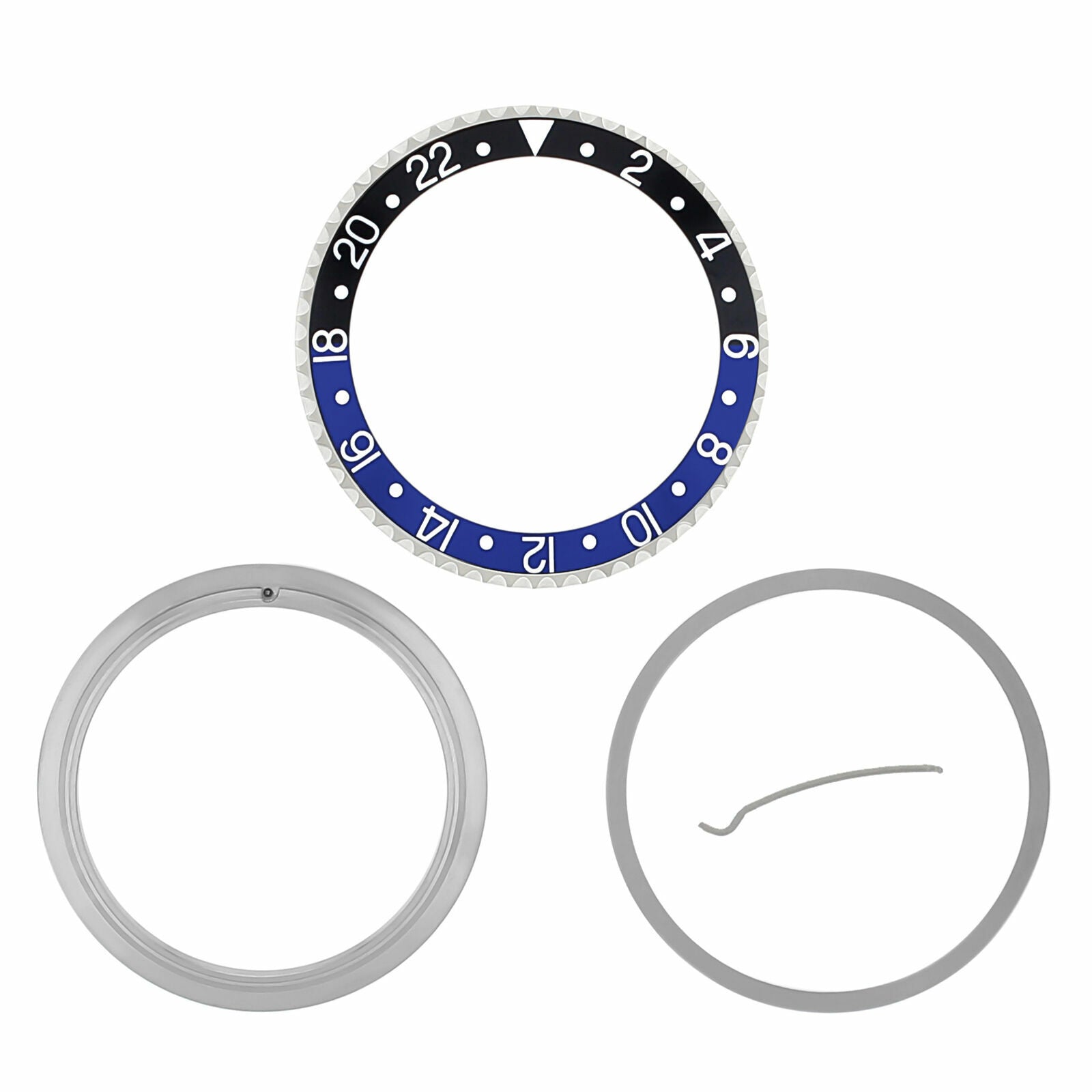 RETAINING RING  BEZEL & INSERT FOR ROLEX GMT BATMAN 16700 16710 16760 BLACK/BLUE