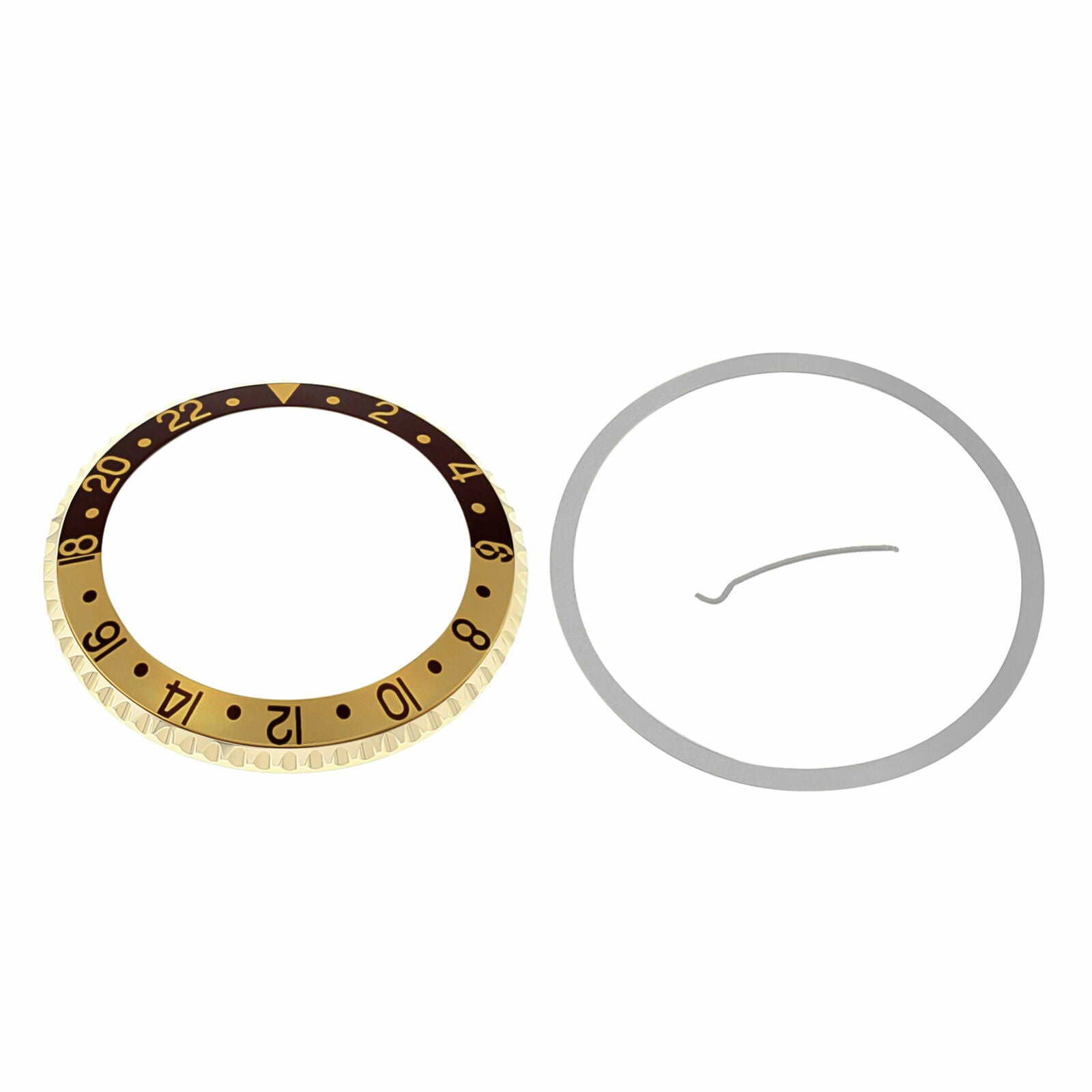 BEZEL & INSERT FOR ROLEX ROOT BEER GMT 18KY REAL GOLD 16713, 16718 BROWN /GOLD