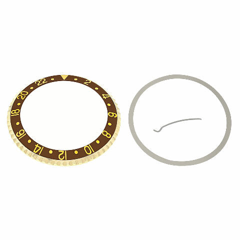 BEZEL & INSERT FOR  ROLEX GMT 18KY REAL GOLD 16700 16710 16713 16718 16760 BROWN