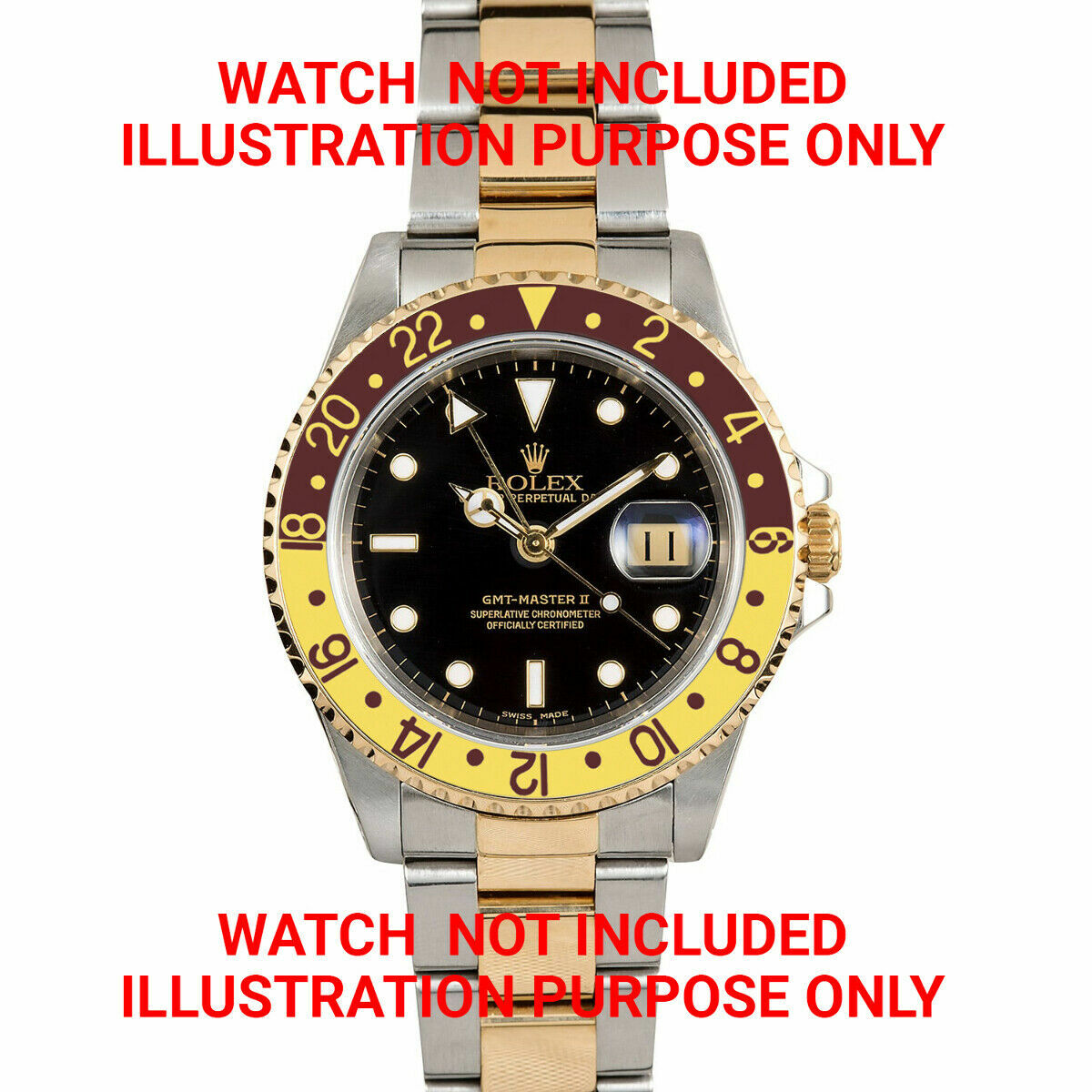 BEZEL, INSERT, RETAINING FOR ROLEX GMT MASTER 2 18K GOLD 16713, 16718 ROOT BEER