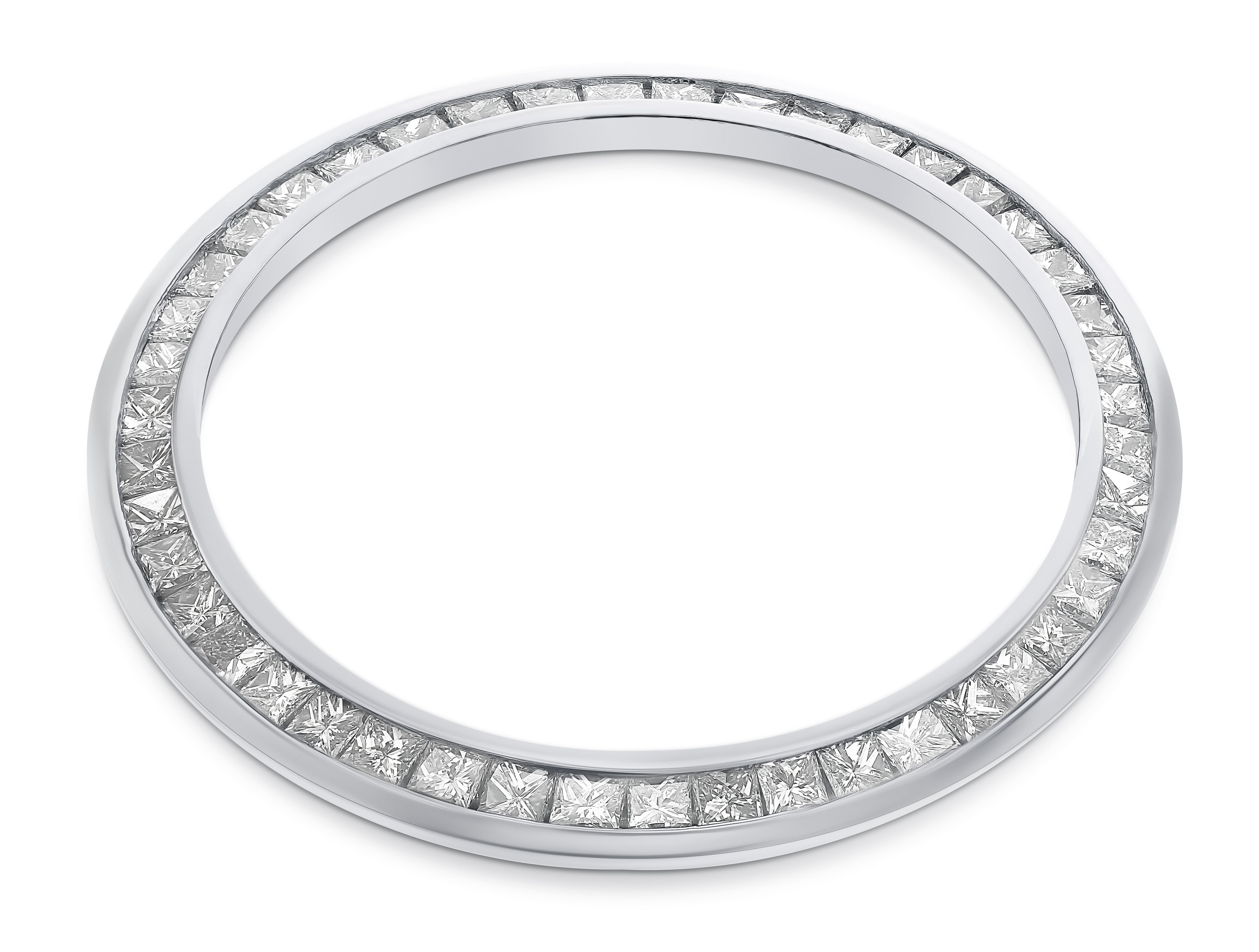 MIDSIZE 2CT PRINCESS CUT DIAMOND BEZEL FOR ROLEX 31MM DATEJUST