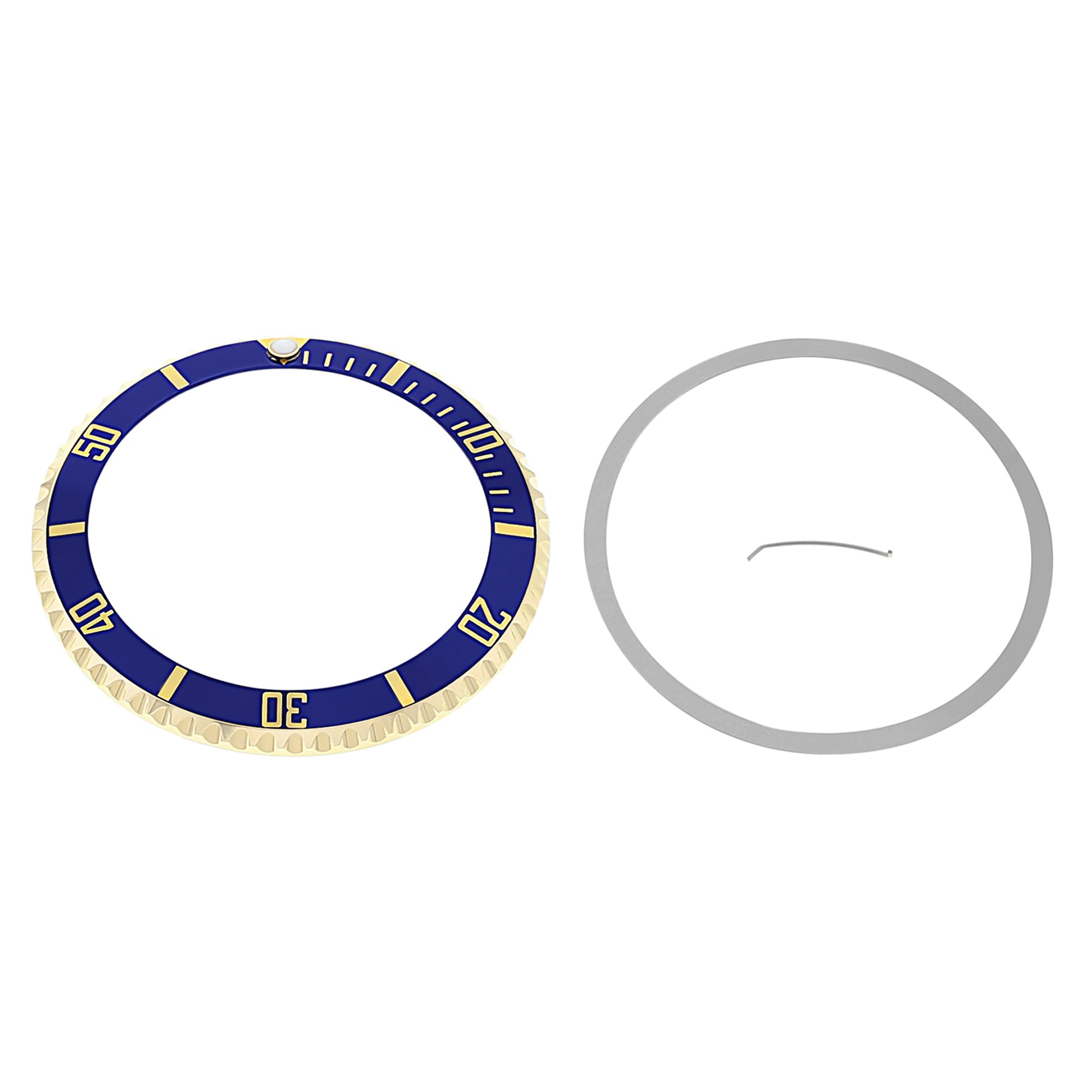 18KY BEZEL, INSERT & SPRING KIT FOR ROLEX SAPPHIRE MODEL SUB 16610LV, 16610V