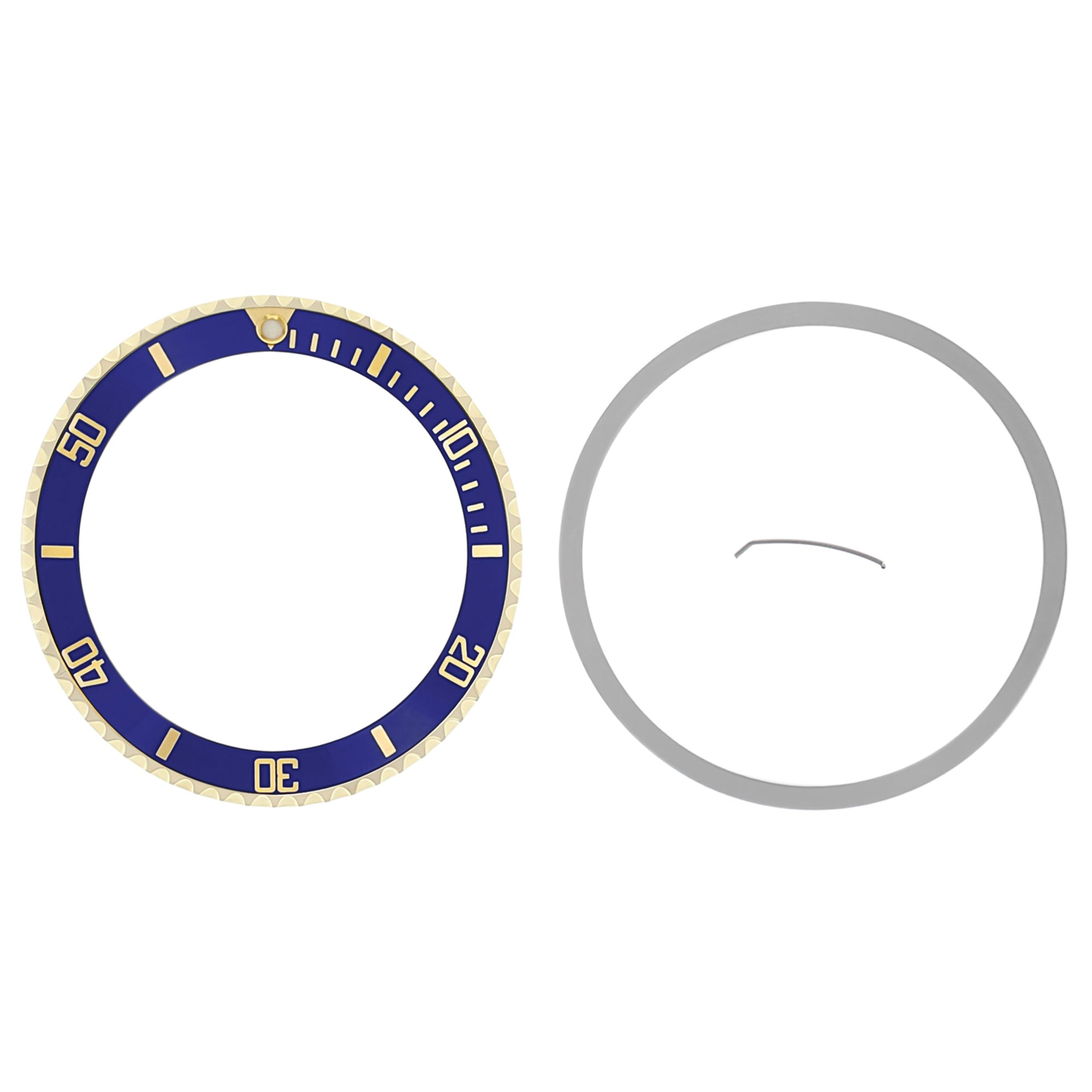18KY BEZEL, INSERT & SPRING KIT FOR ROLEX SAPPHIRE MODEL SUB 16610LV, 16610V