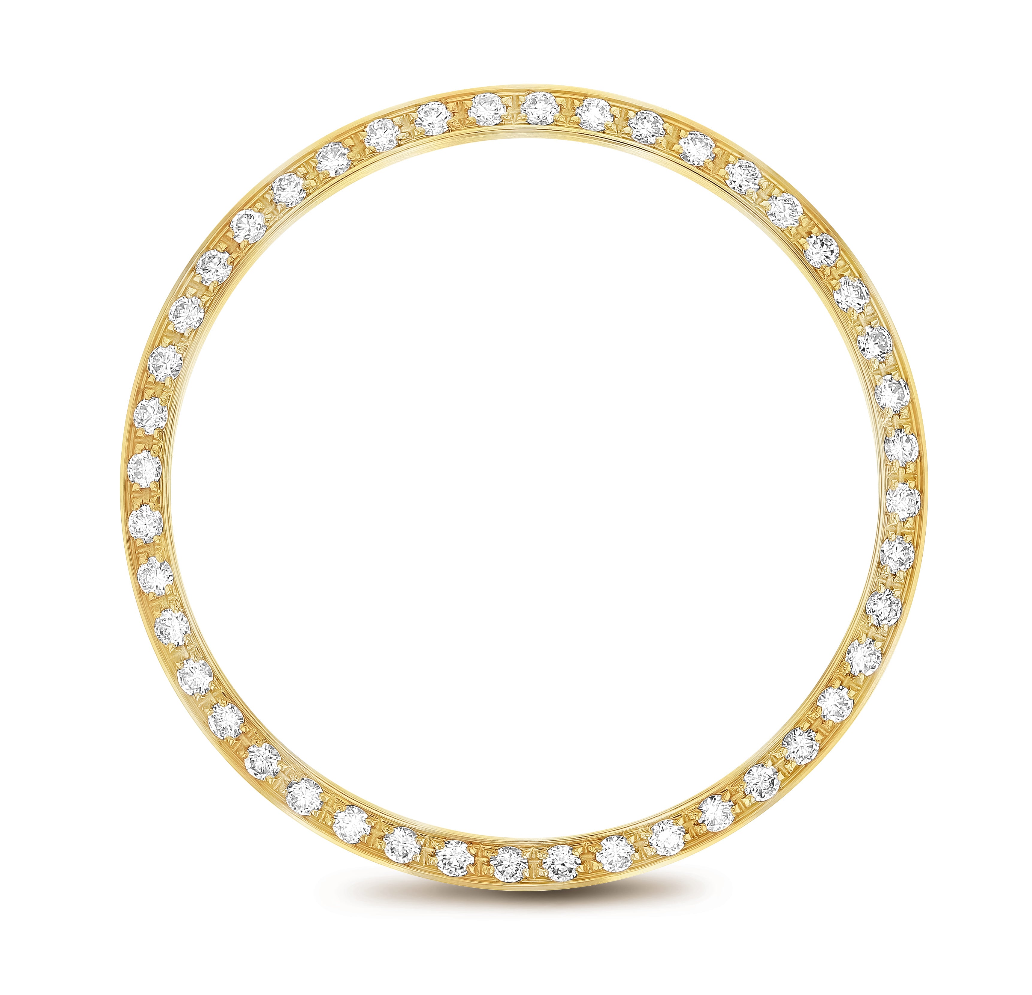 .90CT BEAD SET LAB CREATED DIAMOND BEZEL FOR ROLEX DATE 34MM WATCH YELLOW GOLD