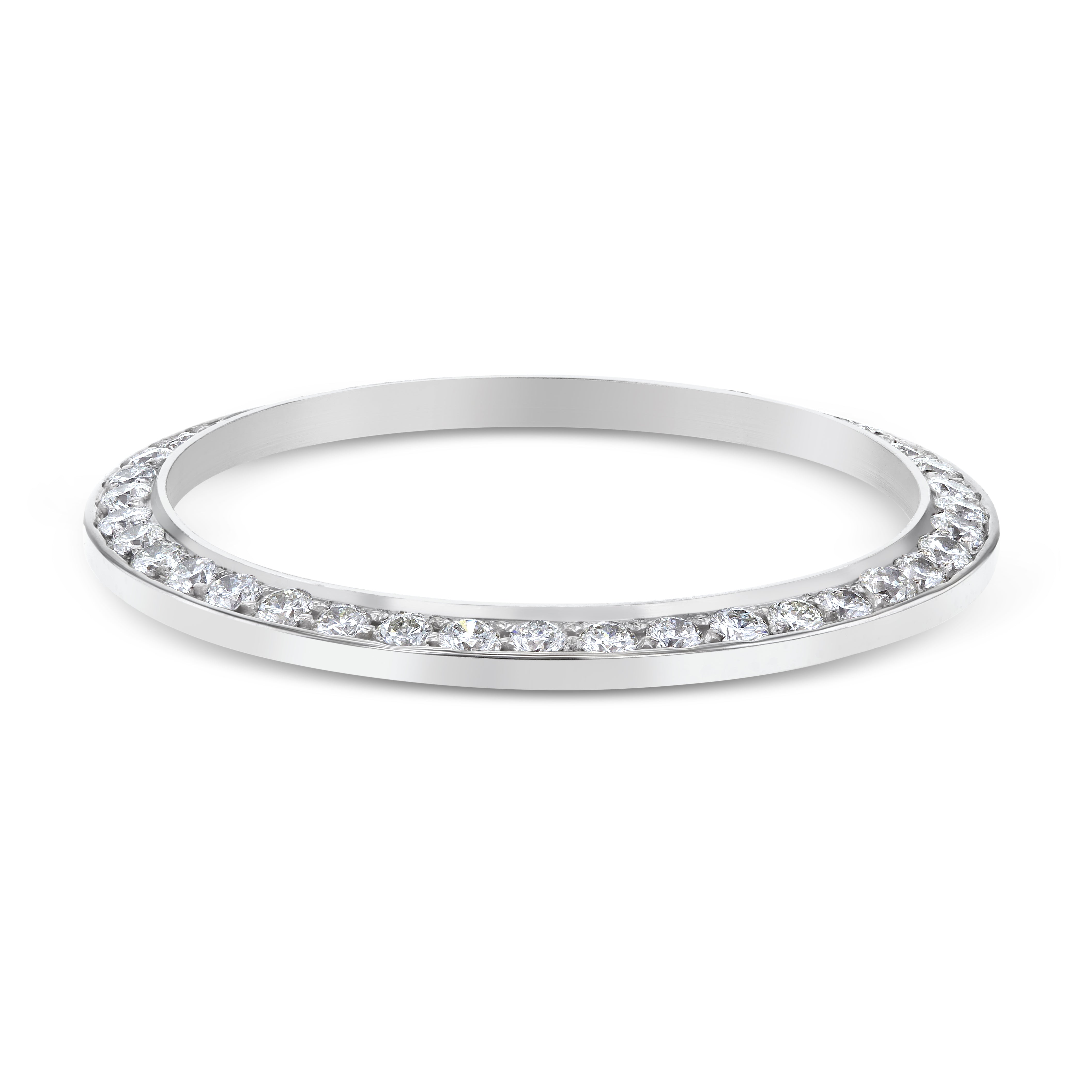 2CT BEAD SET LAB CREATED DIAMOND BEZEL FOR ROLEX DATEJUST 36MM WATCH WHITE GOLD