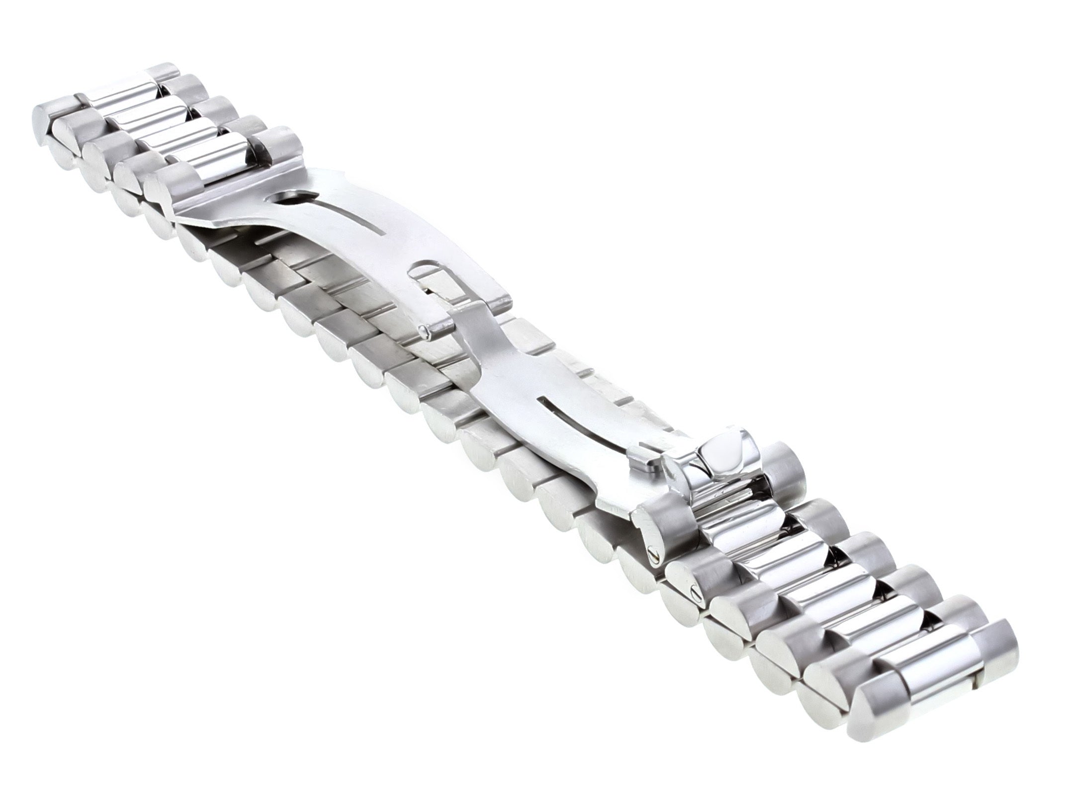 16MM 18K WHITE GOLD PRESIDENT STYLE WRIST BRACELET FITS  8 INCH WRIST