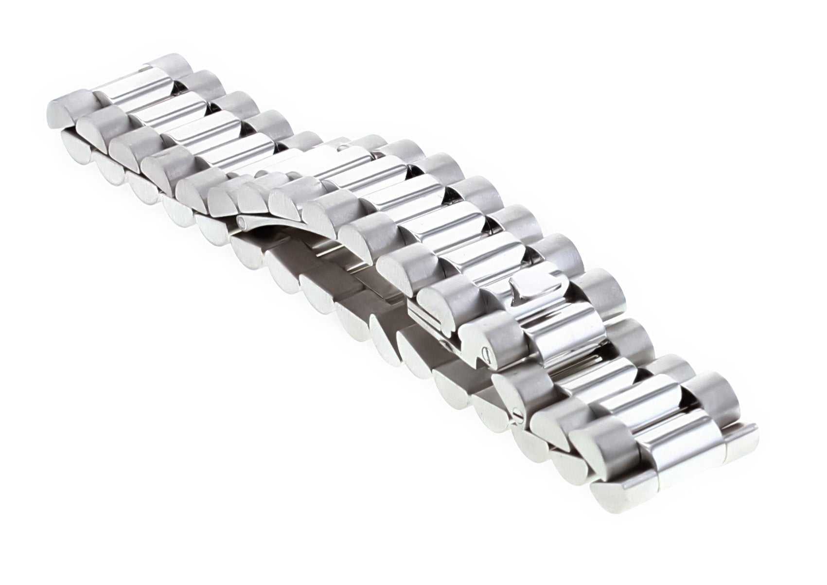 16MM 18K WHITE GOLD PRESIDENT STYLE WRIST BRACELET FITS  8 INCH WRIST