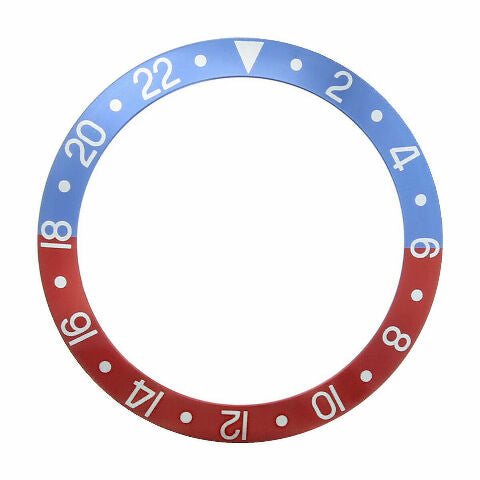 BEZEL INSERT PEPSI FADED FOR VINTAGE ROLEX GMT 1670 1675 16753 16758 BLUE/RED