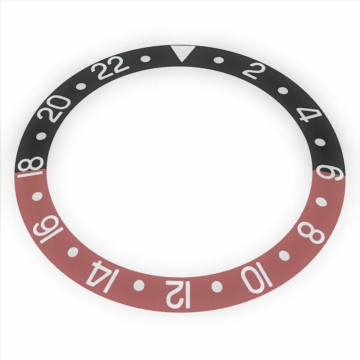 REPLACEMENT BEZEL INSERT FADED BLACK/RED COKE FOR WATCH 37.80MM X 30.20MM