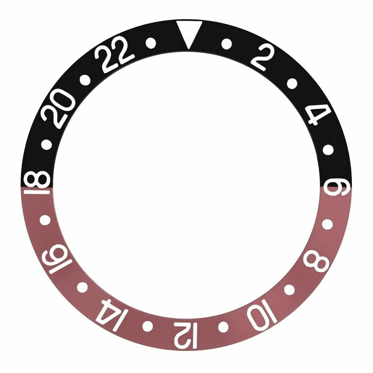 REPLACEMENT BEZEL INSERT FADED BLACK/RED COKE FOR WATCH 37.80MM X 30.20MM
