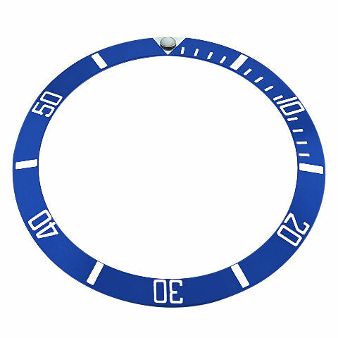 Bezel Insert for Omega Seamaster Watch Silver Font Blue 36.4mm X 30.75mm
