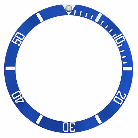 Bezel Insert for Omega Seamaster Watch Silver Font Blue 36.4mm X 30.75mm