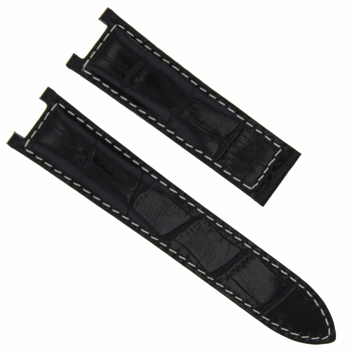 18MM LEATHER WATCH STRAP BAND FOR 35MM CARTIER PASHA WATCH 2377 2475 BLACK WS