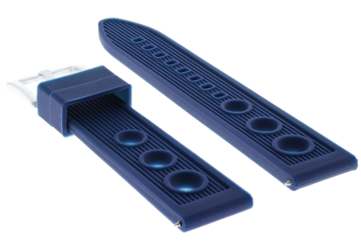18MM SILICONE RUBBER DIVER WATCH BAND STRAP FOR OMEGA SPEEDMASTER MOON BLUE #9R
