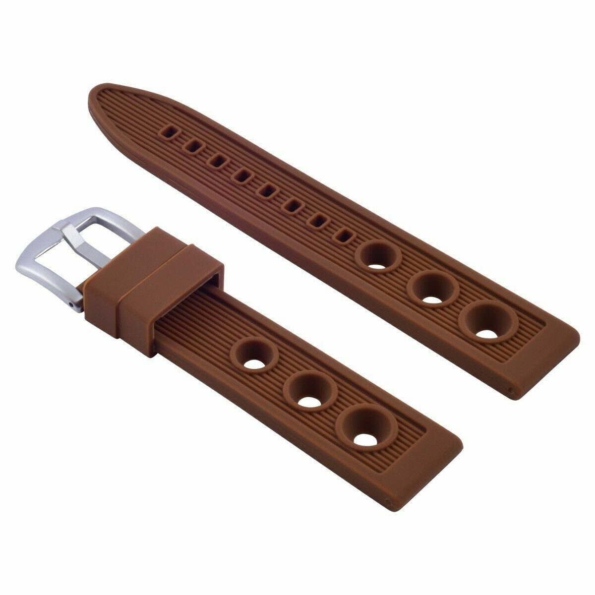 18MM SILICONE RUBBER DIVER WATCH BAND STRAP FOR OMEGA SPEEDMASTER MOON BROWN