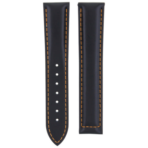 18MM LEATHER BAND WATCH STRAP FOR OMEGA SEAMASTER SPEEDMASTER CLASP BLACK OS