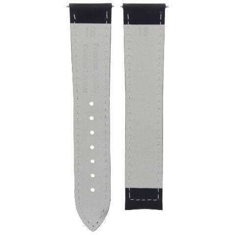 18MM LEATHER BAND WATCH STRAP FOR OMEGA SEAMASTER SPEEDMASTER CLASP BLACK OS