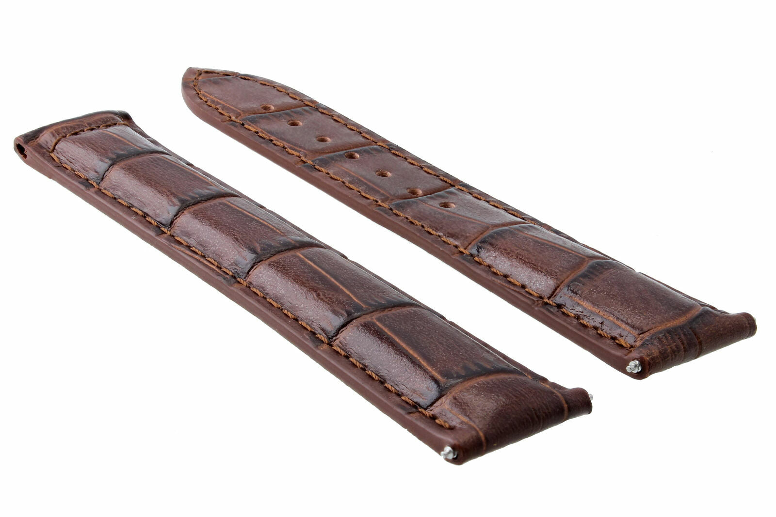 18MM LEATHER WATCH STRAP BAND FOR OMEGA SEAMASTER SPEEDMASTER MOON WATCH L/BROWN