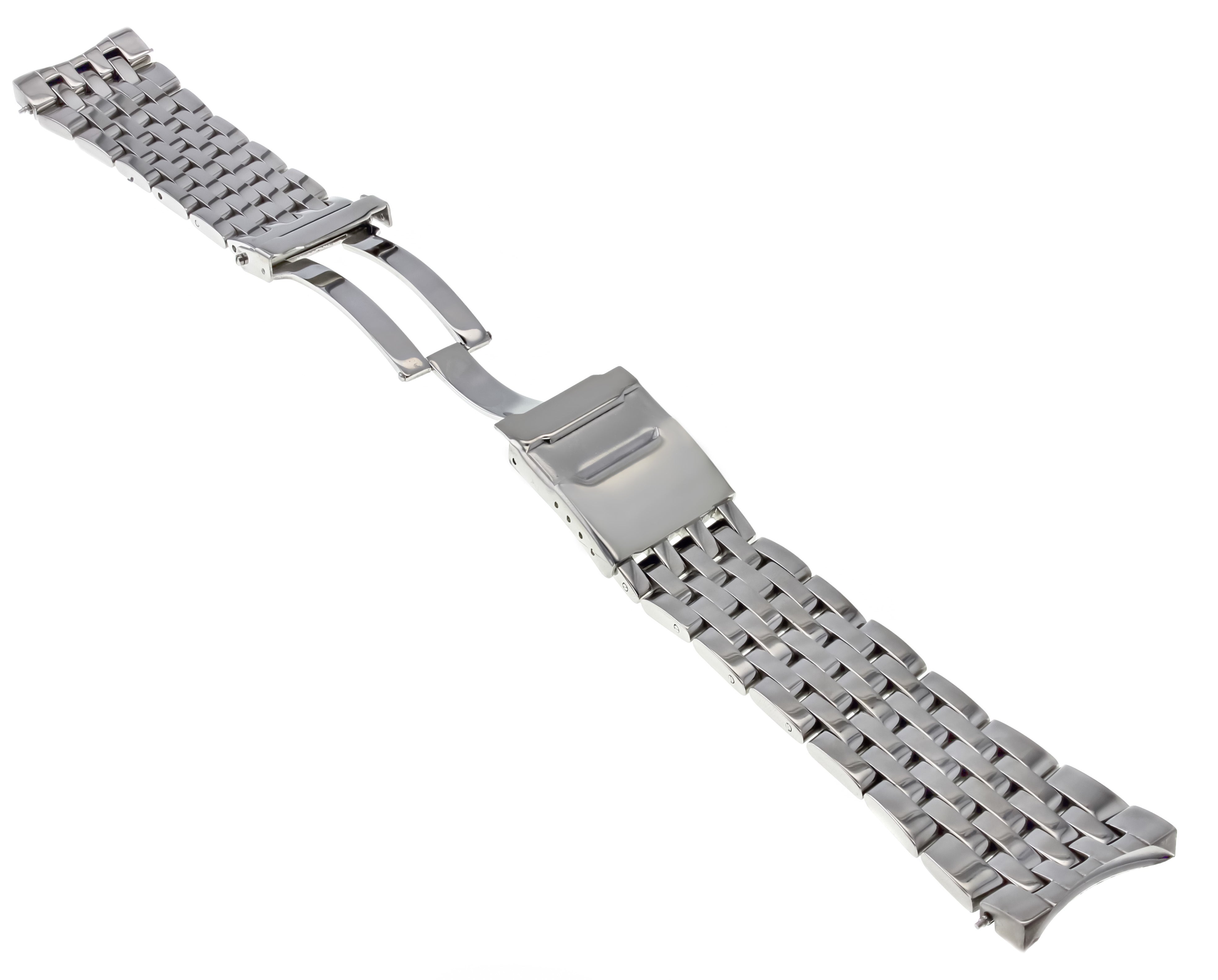 22MM WATCH BAND BRACELET STAINLESS FOR BREITLING EMERGENCY 7 LINK POLISH CURVED