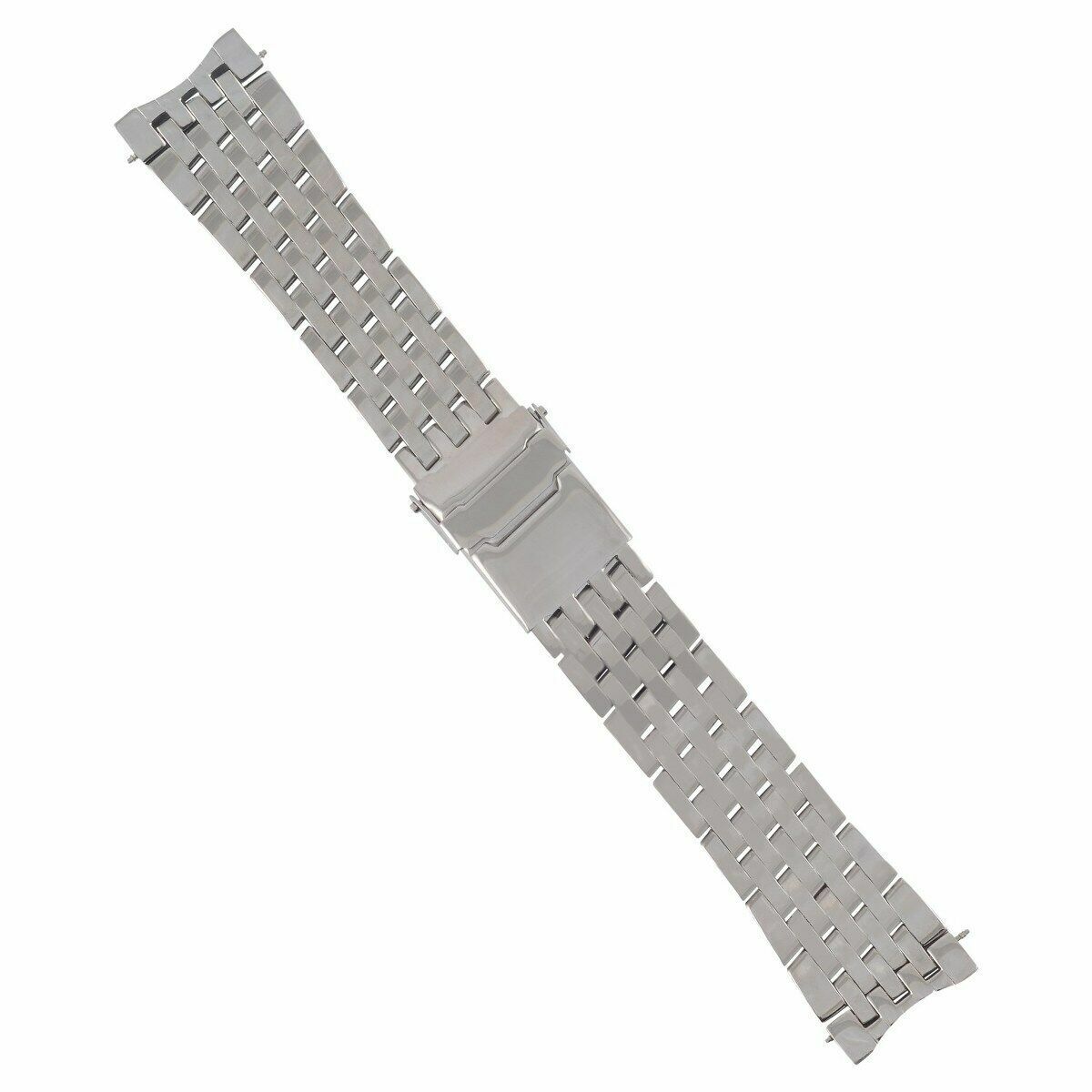 24MM PILOT WATCH BAND BRACELET FOR BREITLING 7 LINK NAVITIMER POLISH CURVED END