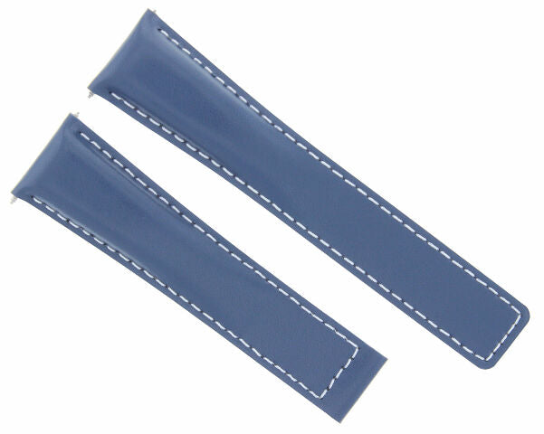 19MM LEATHER WATCH BAND STRAP SMOOTH FOR TAG HEUER CARRERA TWIN TIME F1 BLUE WS