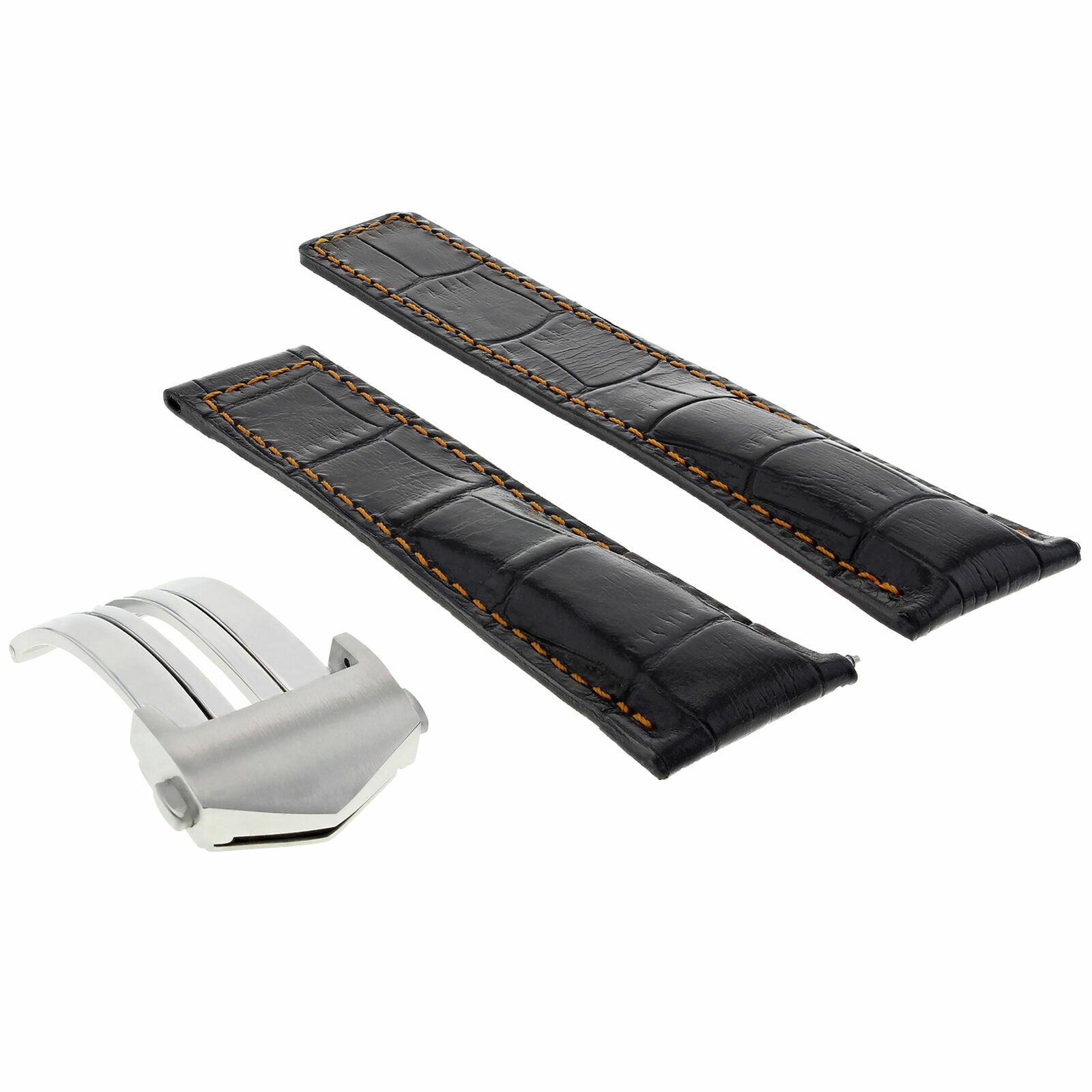 22MM LEATHER BAND STRAP FOR TAG HEUER CARRERA MONACO BLACK OS FIT FC5037-39-41