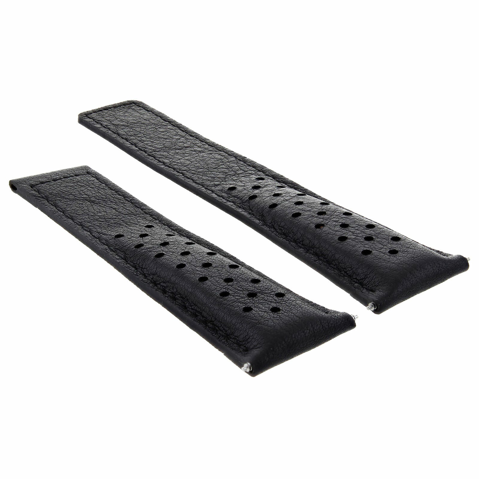 19MM LEATHER WATCH BAND STRAP FOR TAG HEUER MONZA TWINTIME 19/16MM FC5013 BLACK