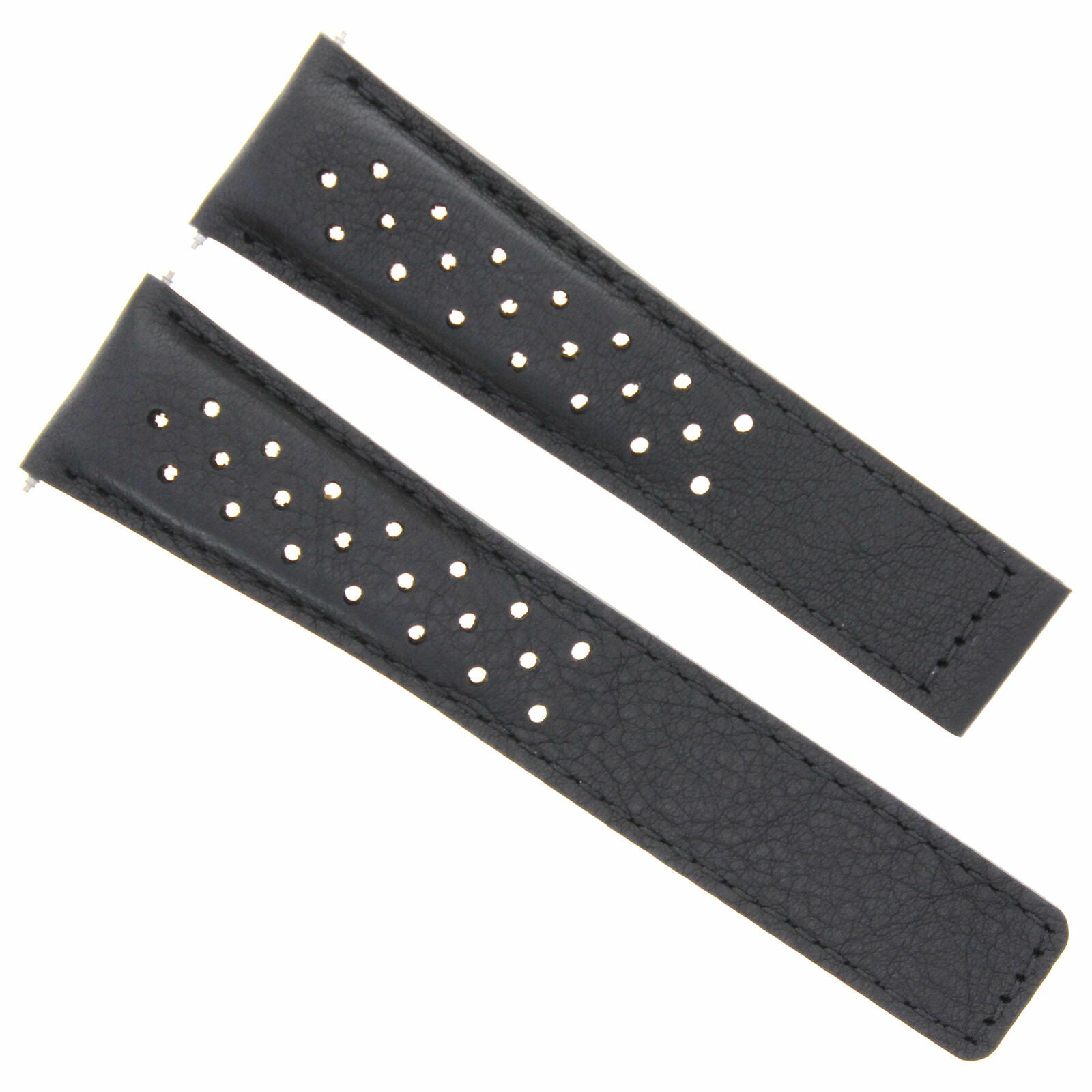 19MM LEATHER WATCH BAND STRAP FOR TAG HEUER MONZA TWINTIME 19/16MM FC5013 BLACK